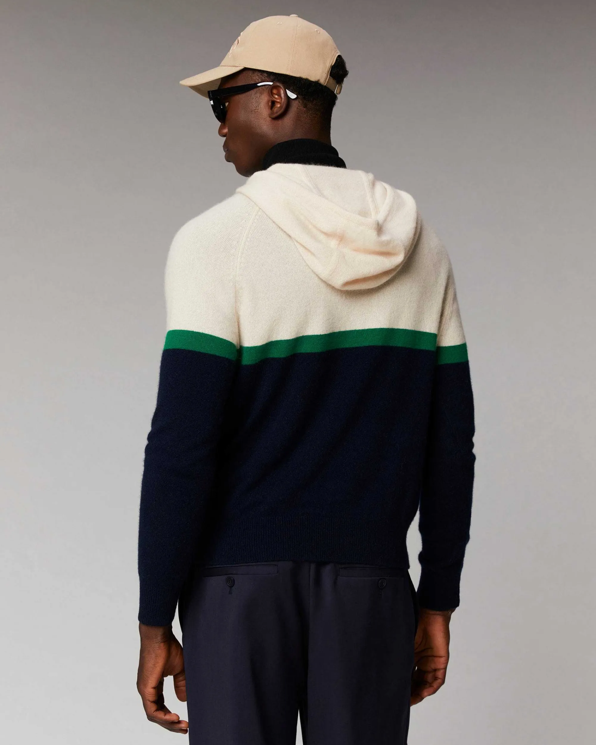 Online FROM FUTURE Pull Hoodie Color Block Navy