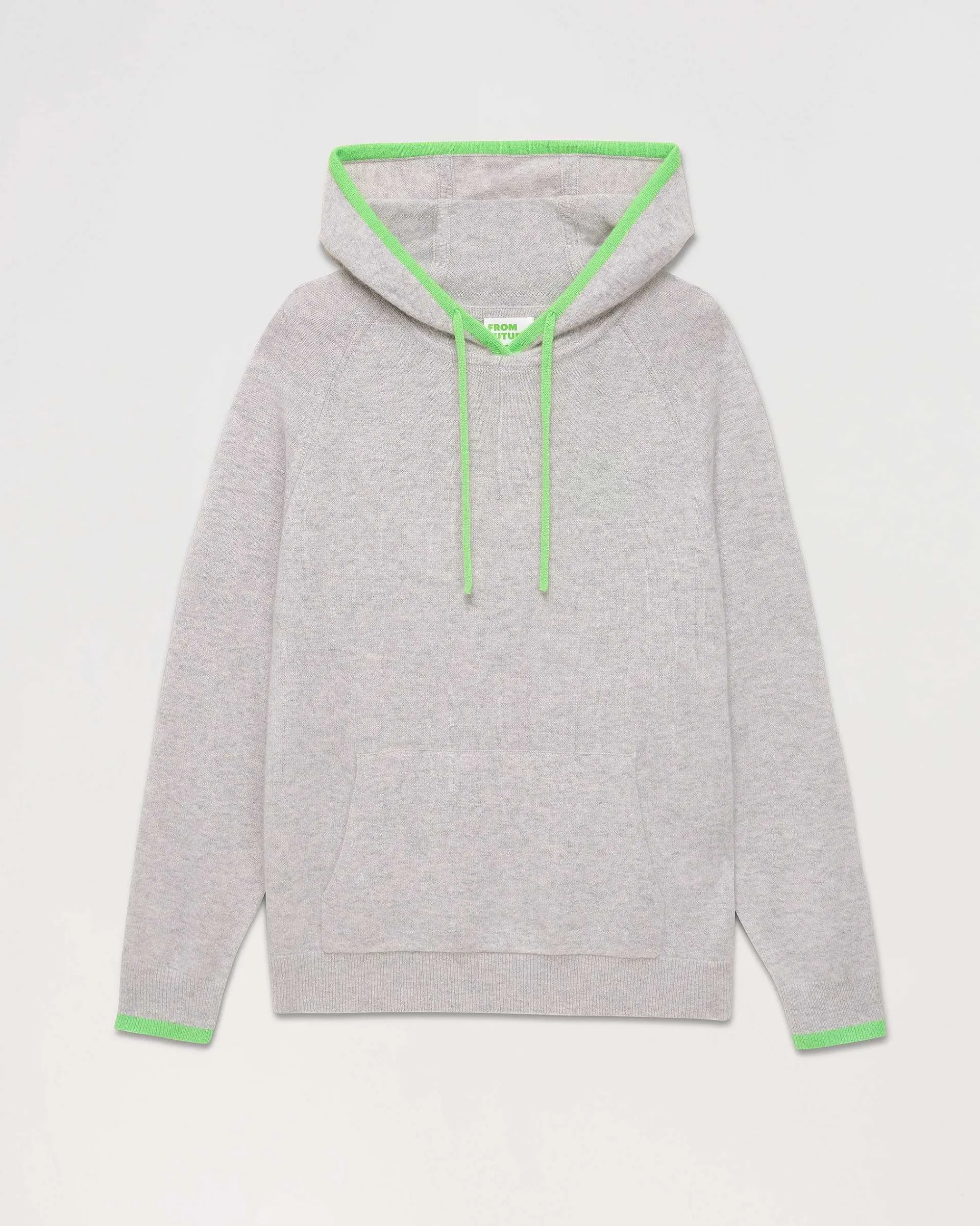 Discount FROM FUTURE Pull Hoodie Liserets Contrastes Leger Gris Chine Clair