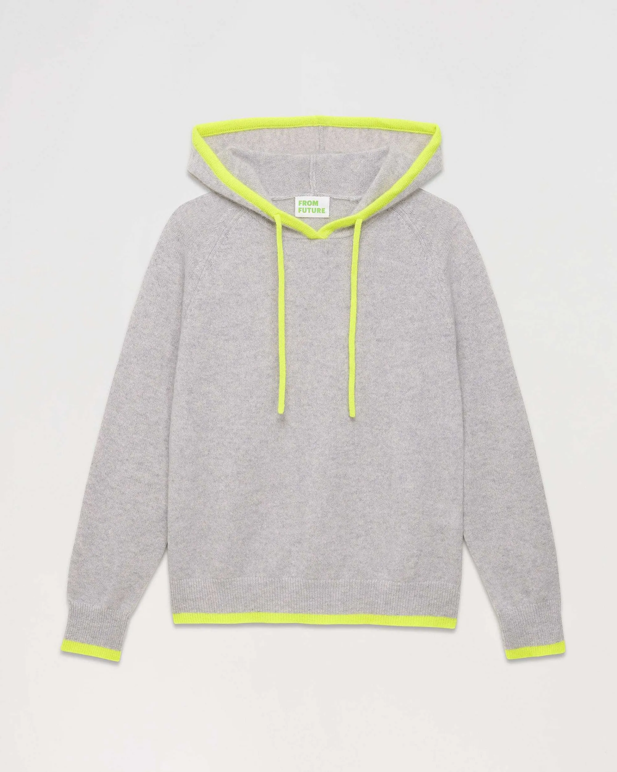 Best Sale FROM FUTURE Pull Hoodie Liserets Contrastes Leger Gris Chine Clair