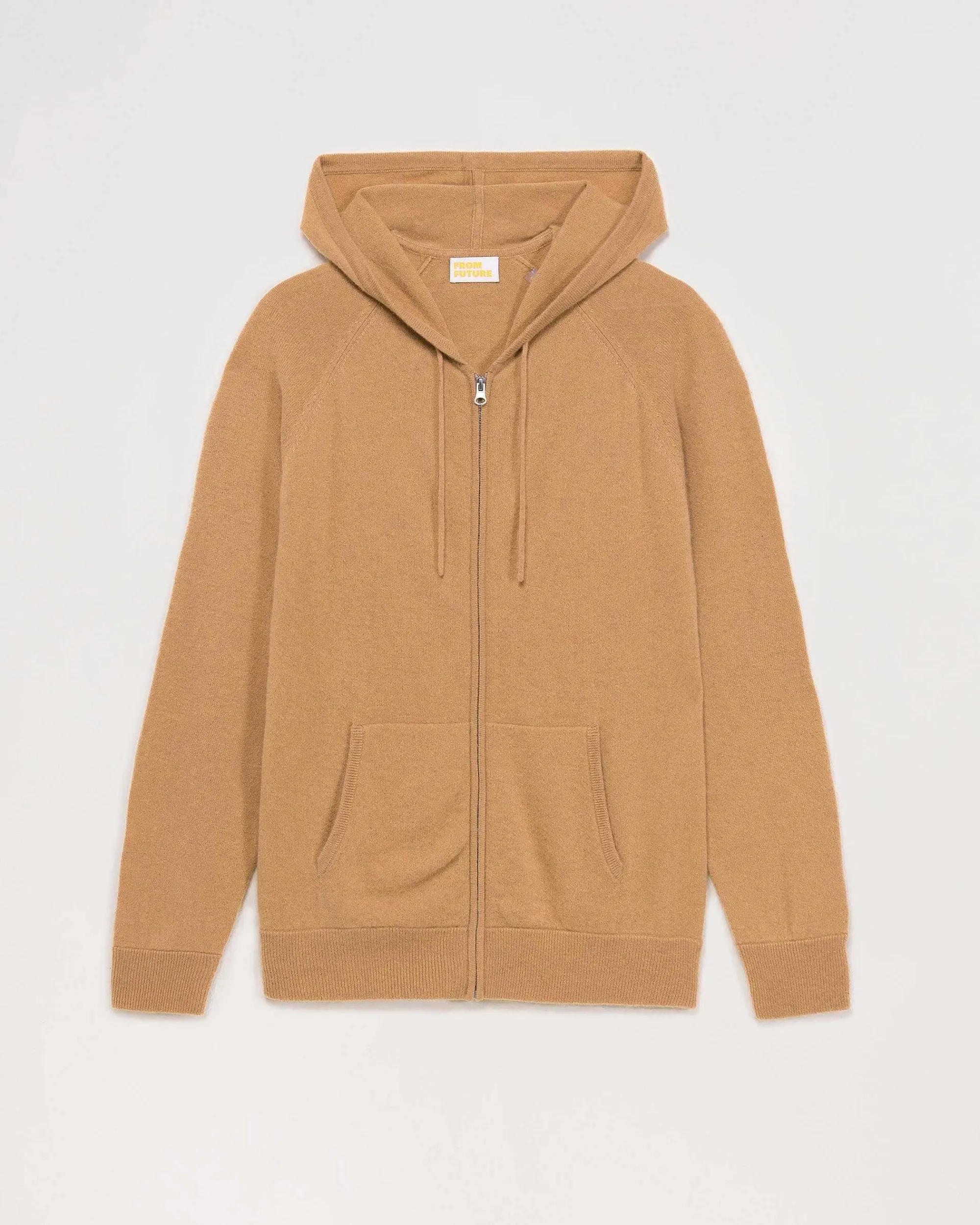 Discount FROM FUTURE Pull Hoodie Zippe Basique Camel