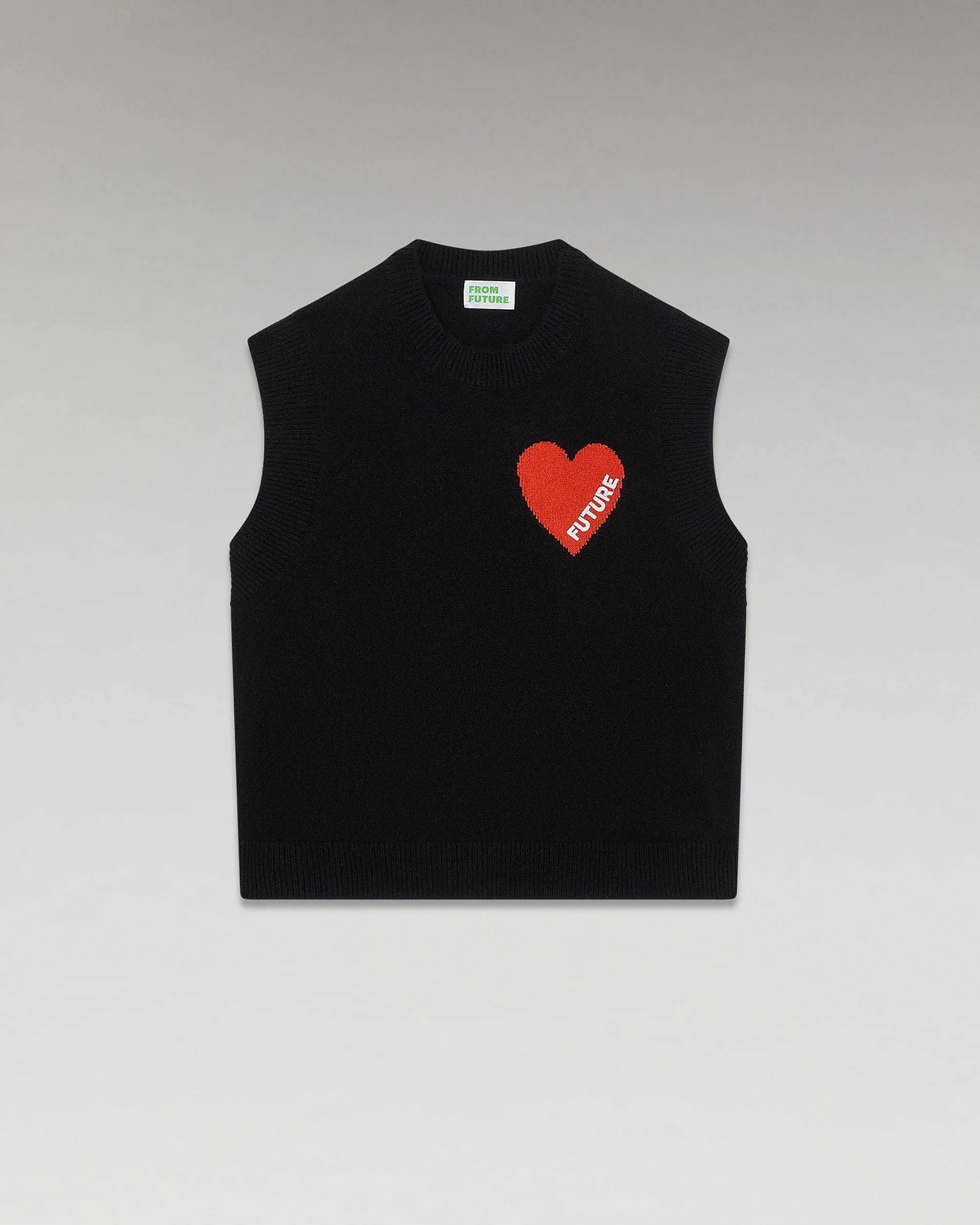 Shop FROM FUTURE Pull Sans Manche Coeur Leger Noir