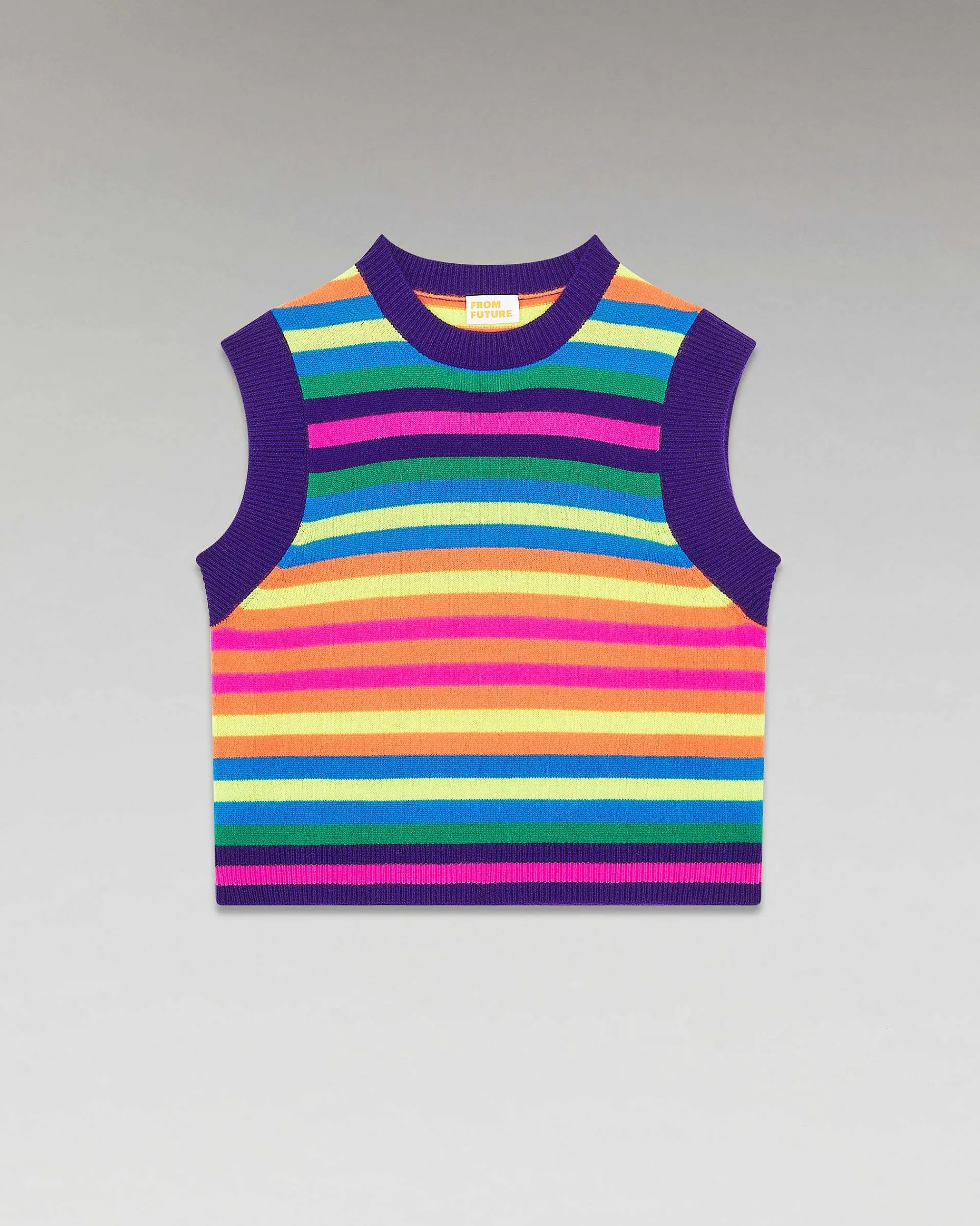 Online FROM FUTURE Pull Sans Manche Multico Leger Multicolor