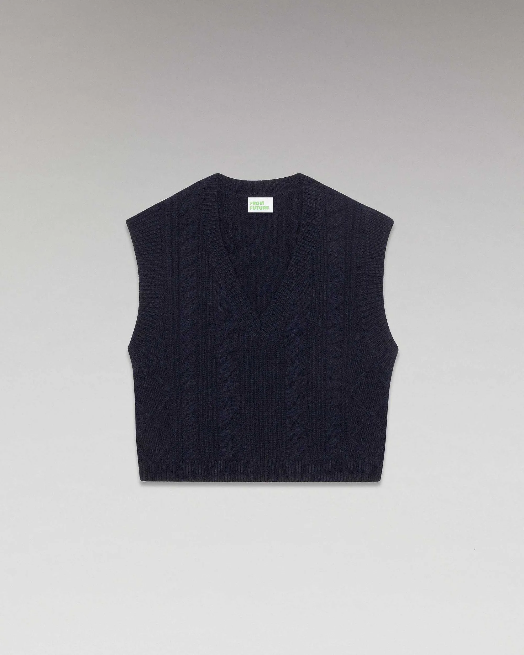 Best Sale FROM FUTURE Pull Sans Manche Torsades Navy