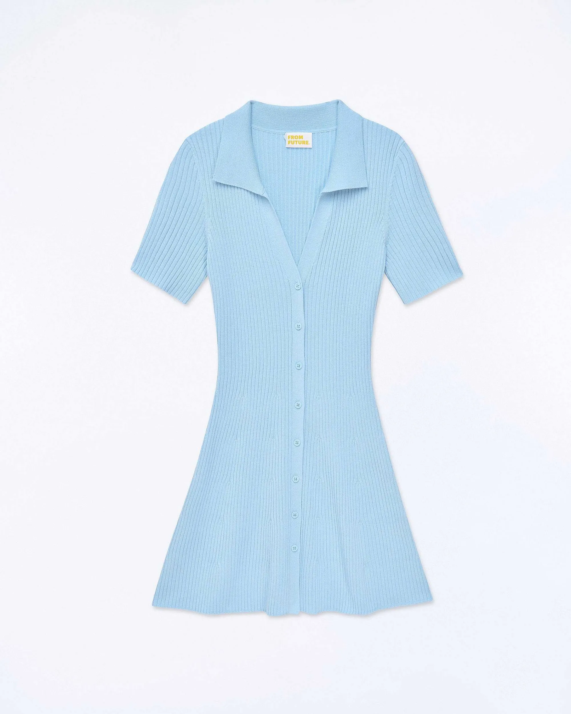 Sale FROM FUTURE Robe Courte Manche Courte Baby Blue