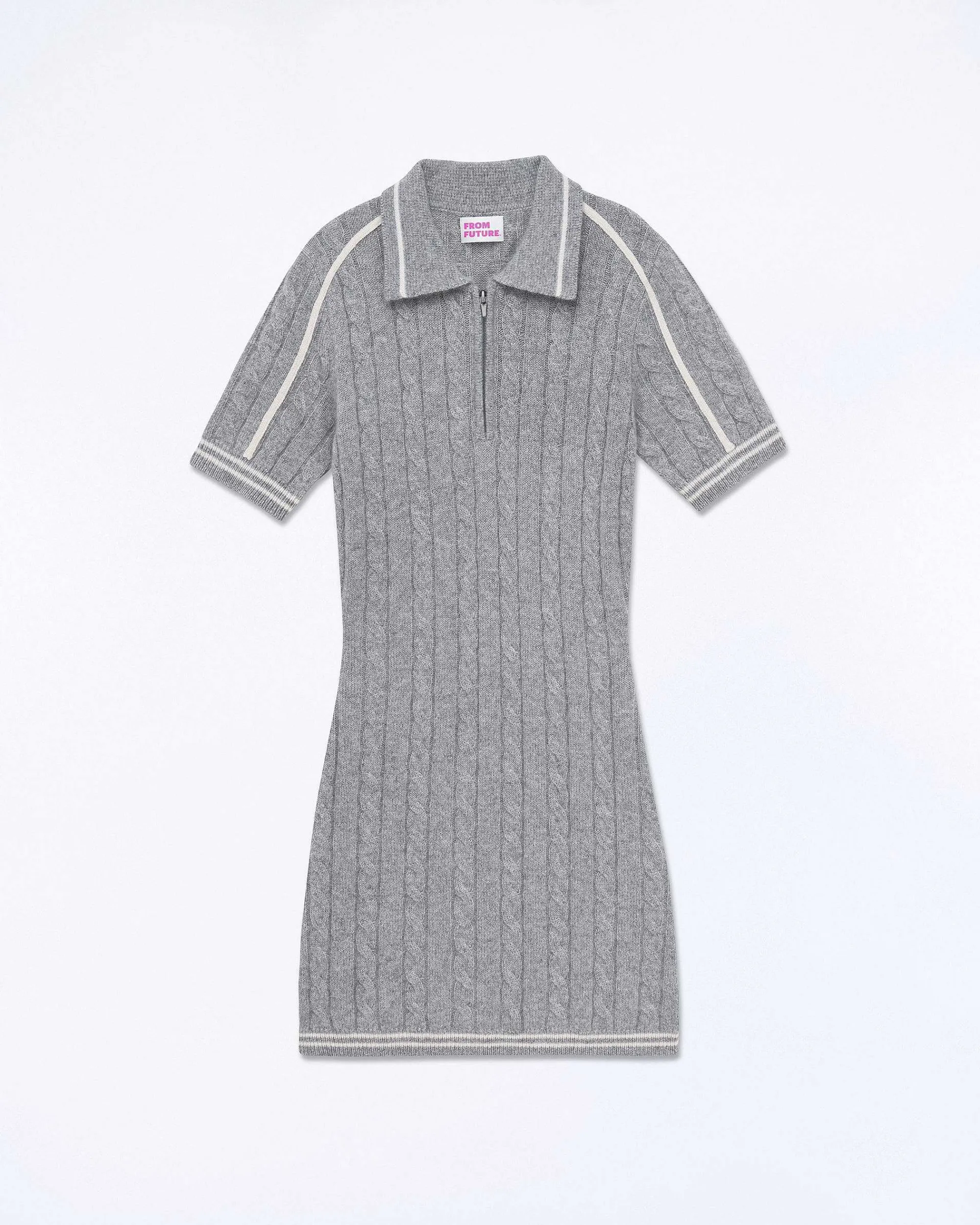 Cheap FROM FUTURE Robe Courte Torsades Future Gris Chine Fonce