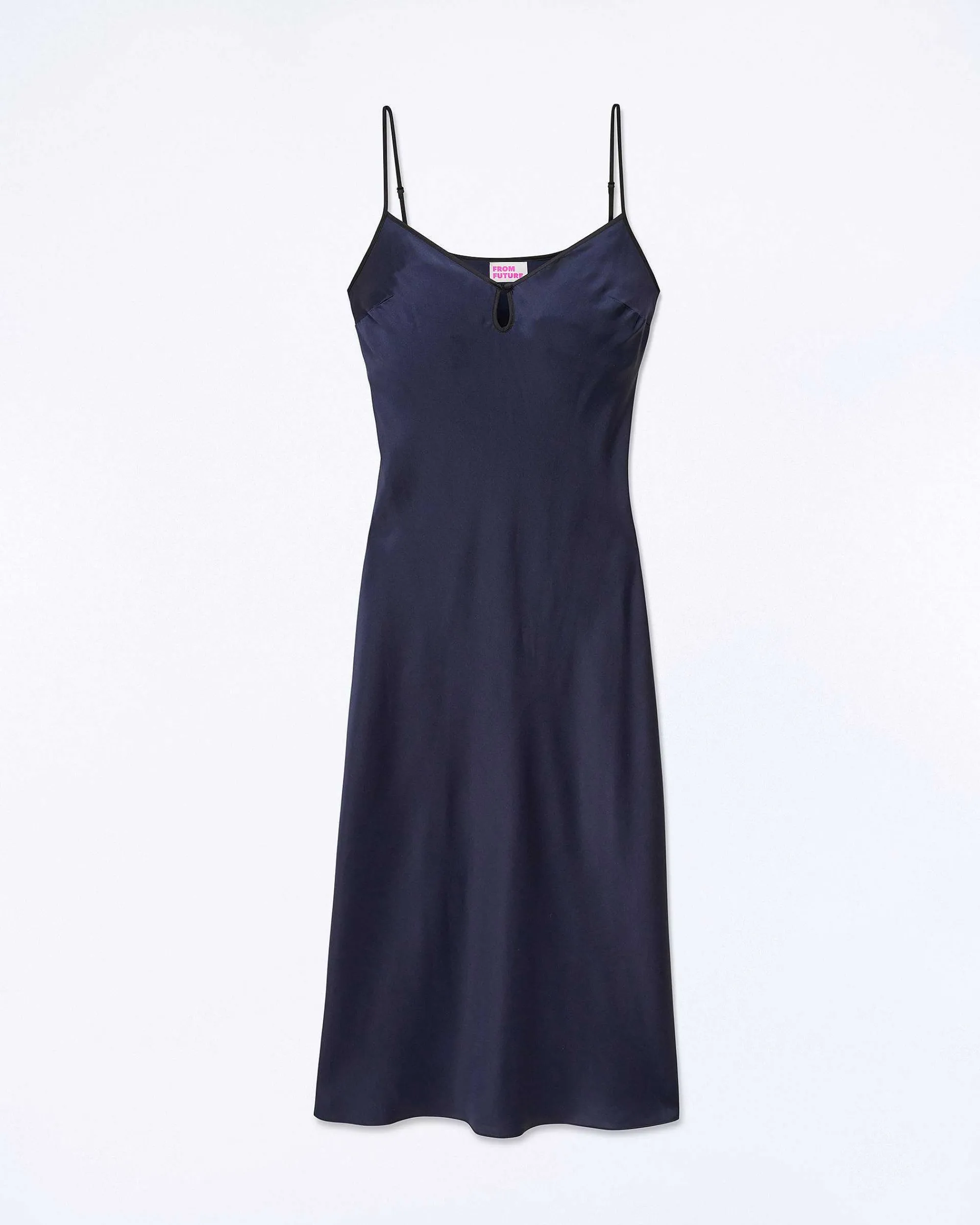 New FROM FUTURE Robe Longue Bretelle Giula Navy