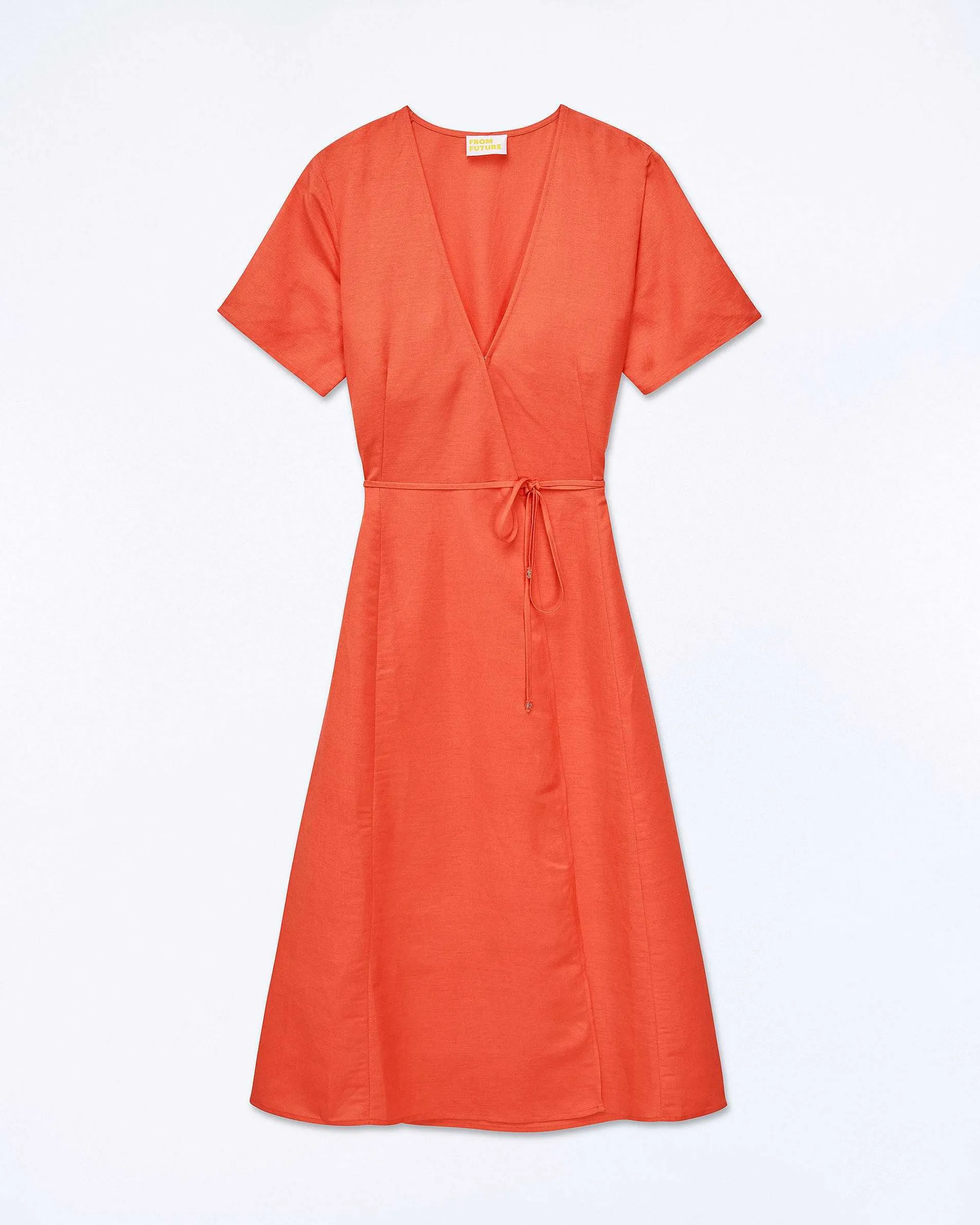 Outlet FROM FUTURE Robe Longue Manche Courte Evie Orange