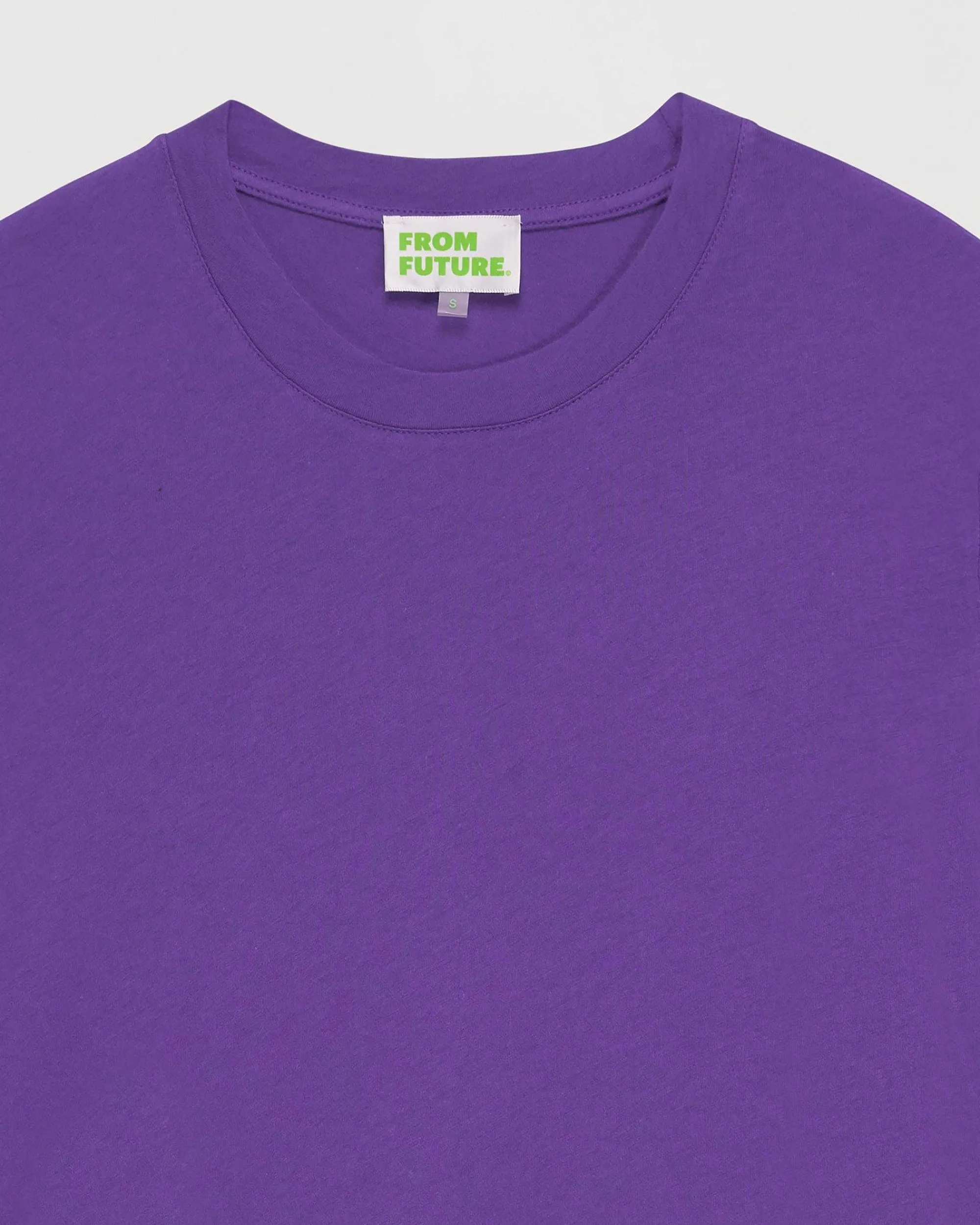 New FROM FUTURE T-Shirt Col Rond Basique Violet Fluo