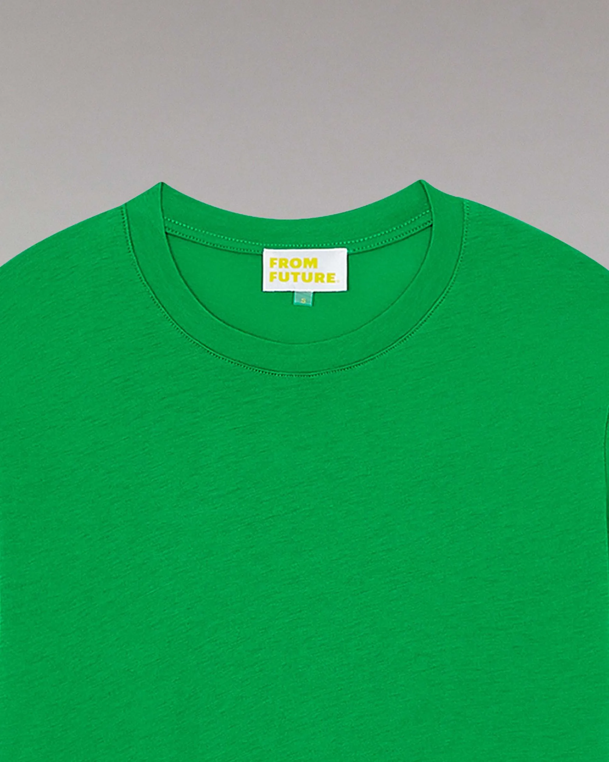 Cheap FROM FUTURE T-Shirt Col Rond Basique Summer Green