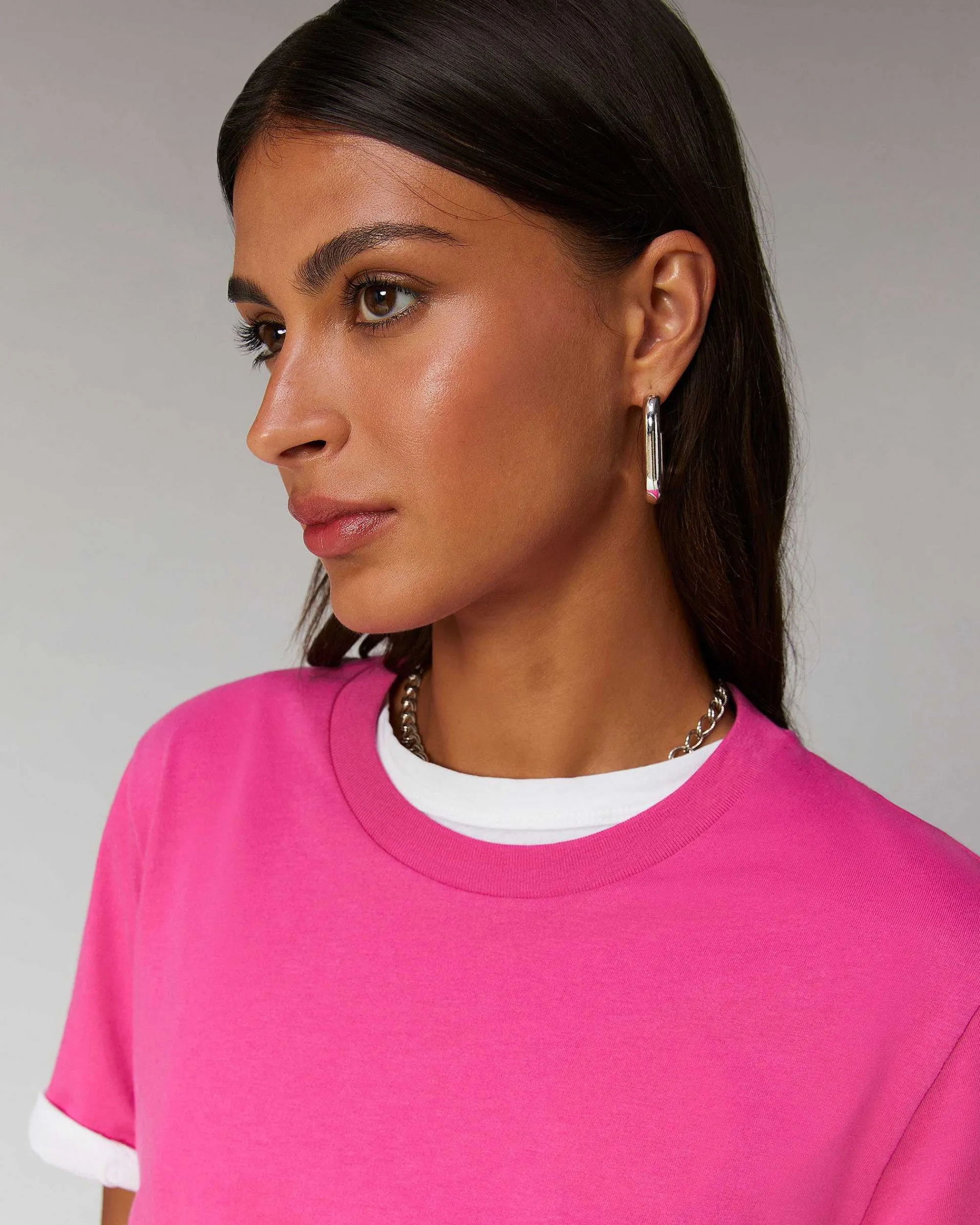 Cheap FROM FUTURE T-Shirt Col Rond Boyfriend Flash Pink