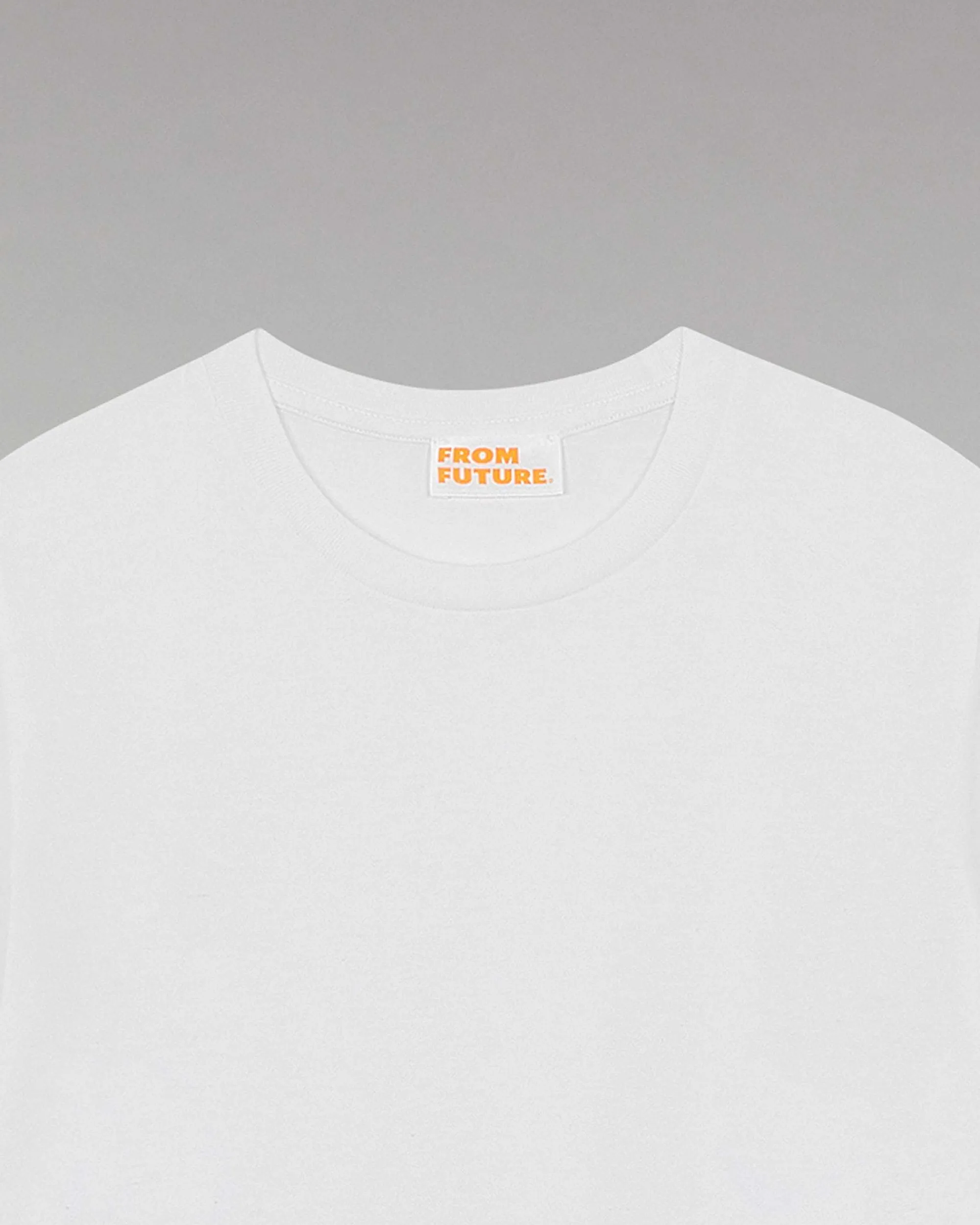 Cheap FROM FUTURE T-Shirt Col Rond Boyfriend Blanc