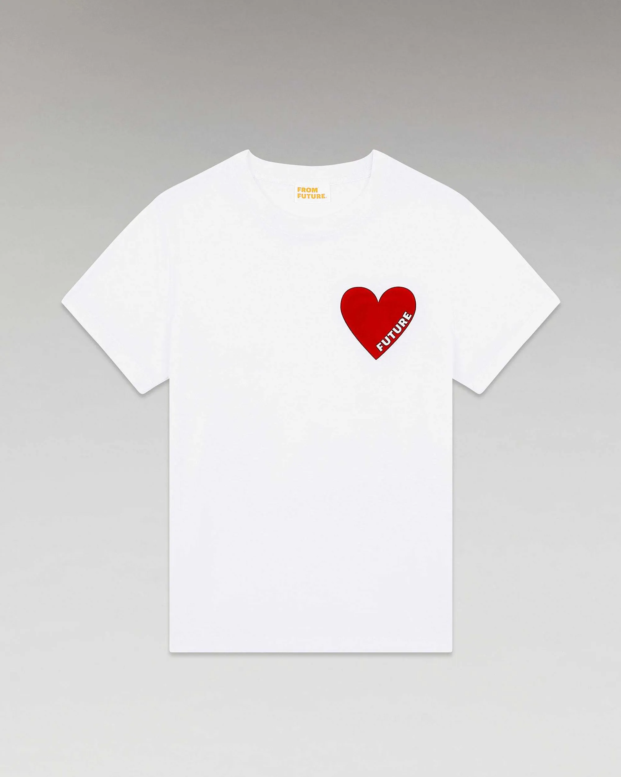 Best Sale FROM FUTURE T-Shirt Col Rond Coeur Blanc