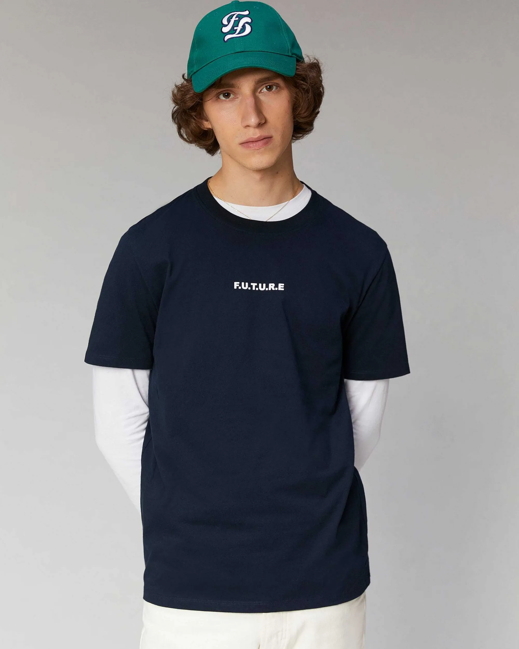 Shop FROM FUTURE T-Shirt Col Rond Future Navy