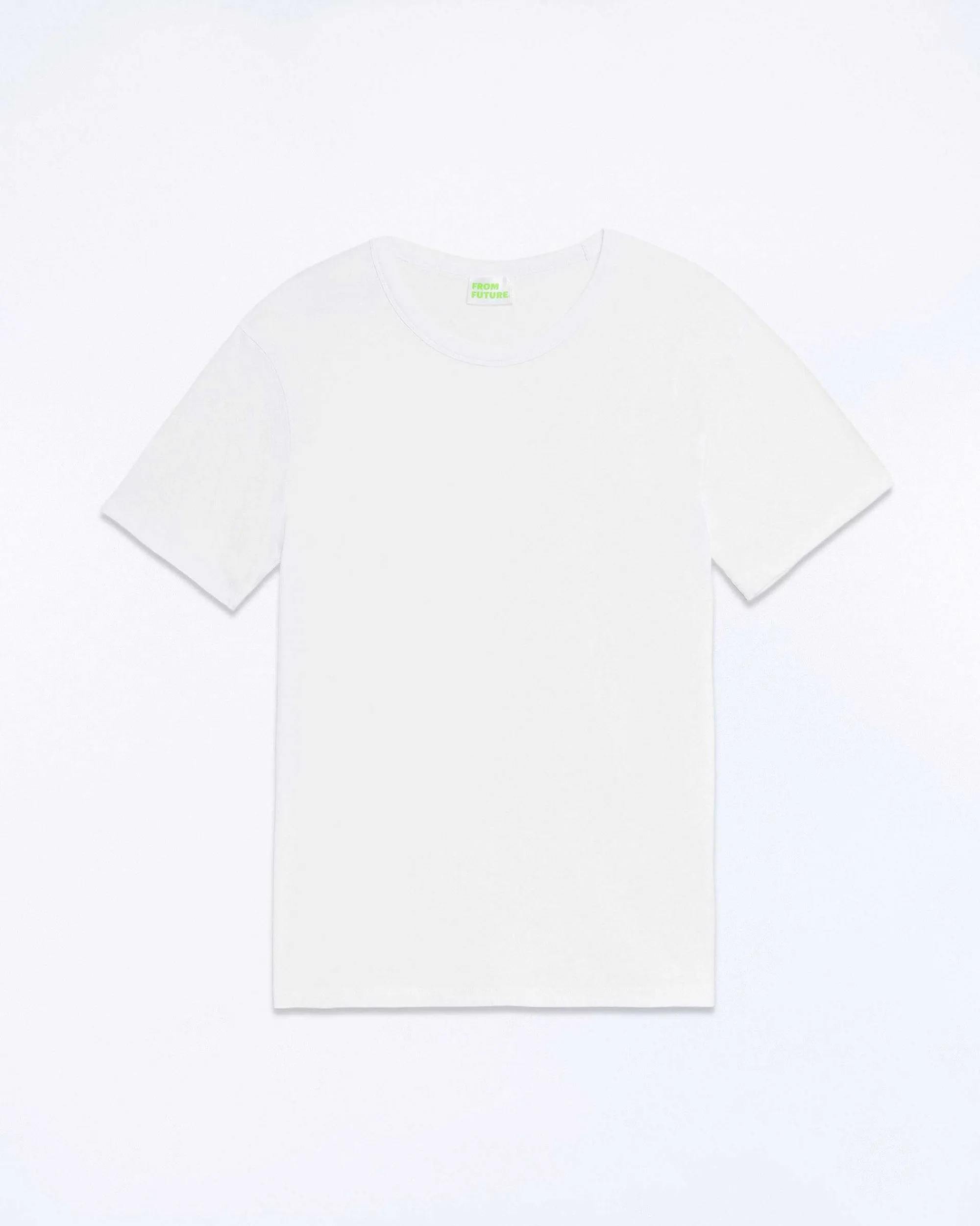 New FROM FUTURE T-Shirt Col Rond Uni Blanc