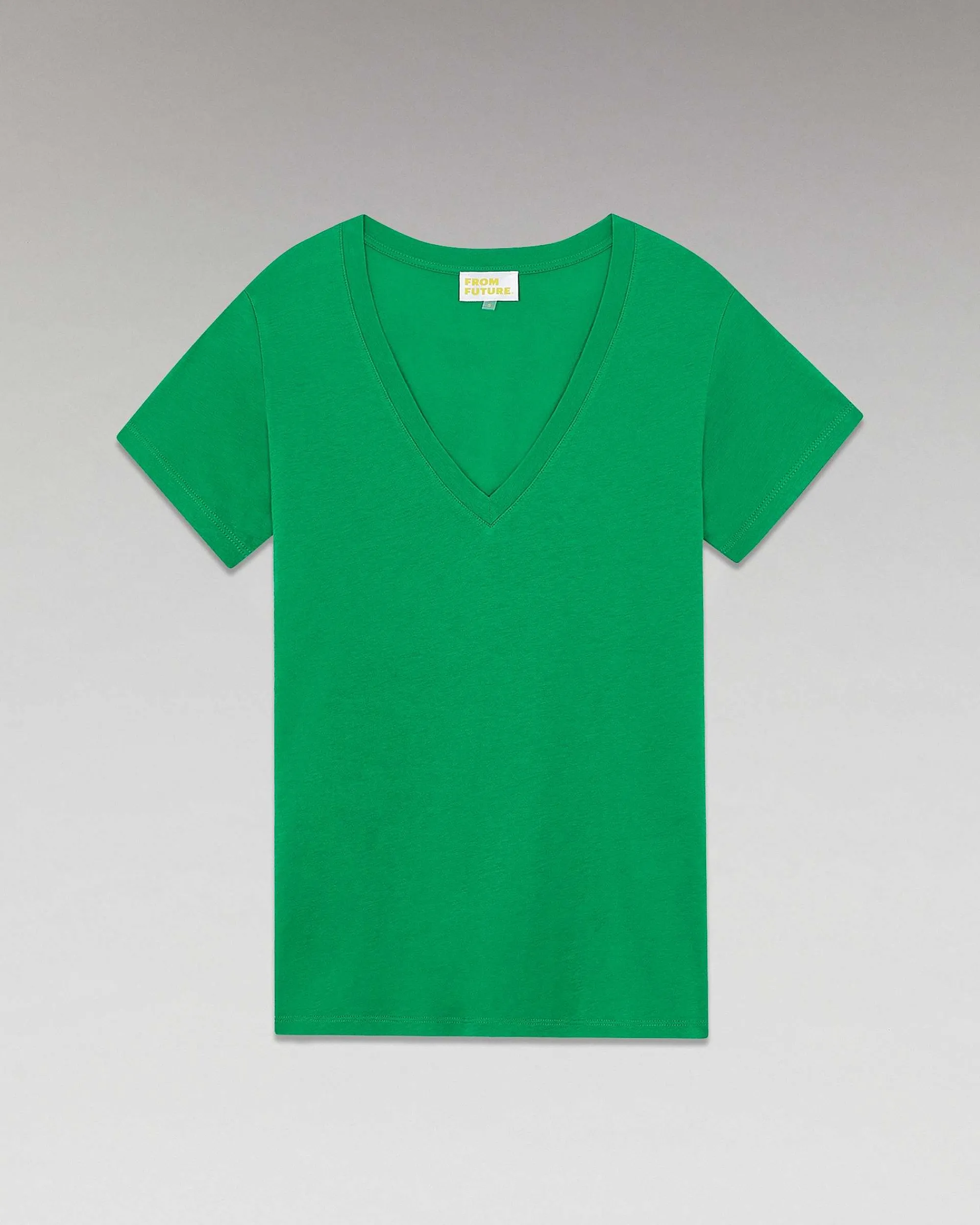 Sale FROM FUTURE T-Shirt Col V Basique Summer Green