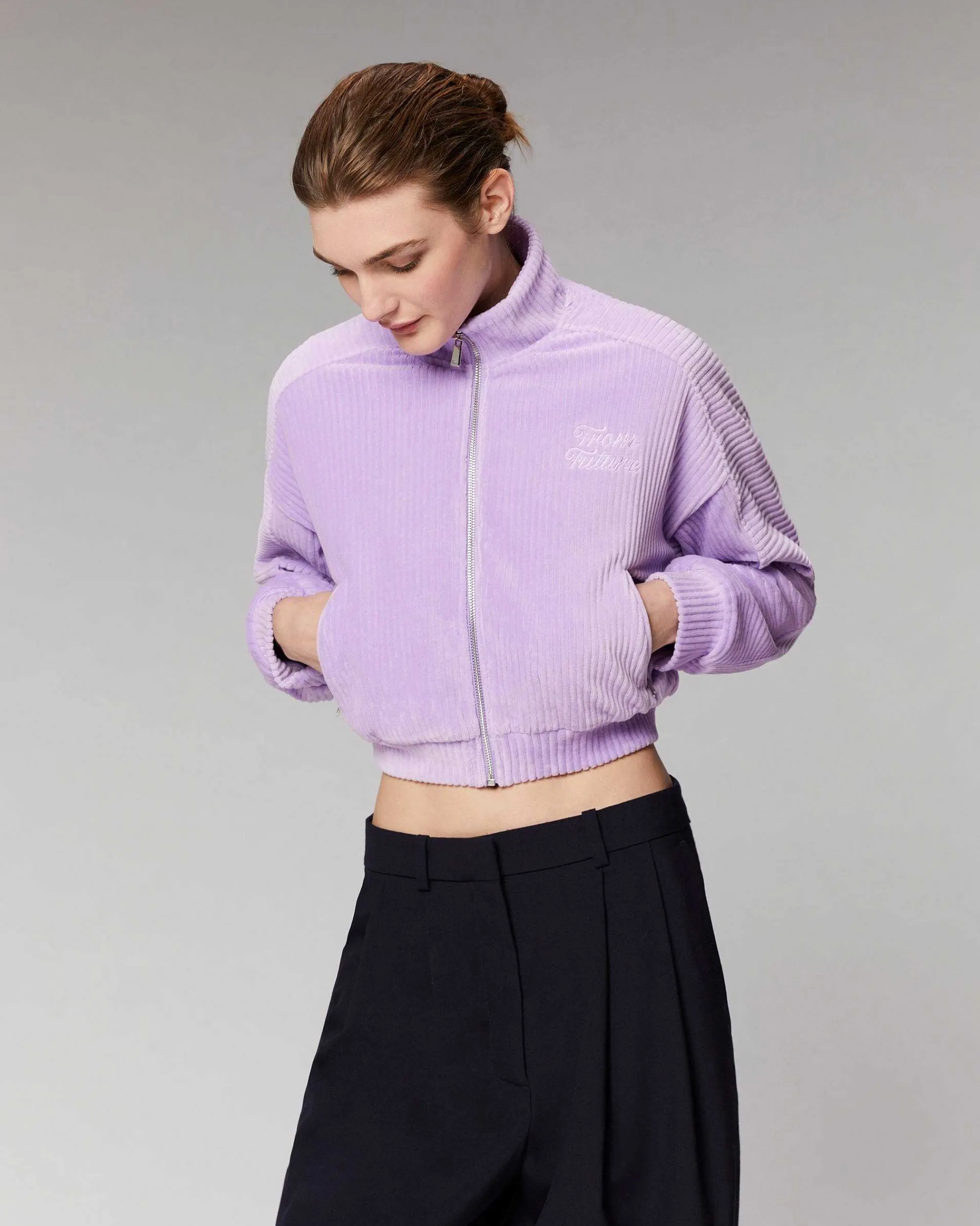 New FROM FUTURE Veste Courte Velours Holiday Lilac