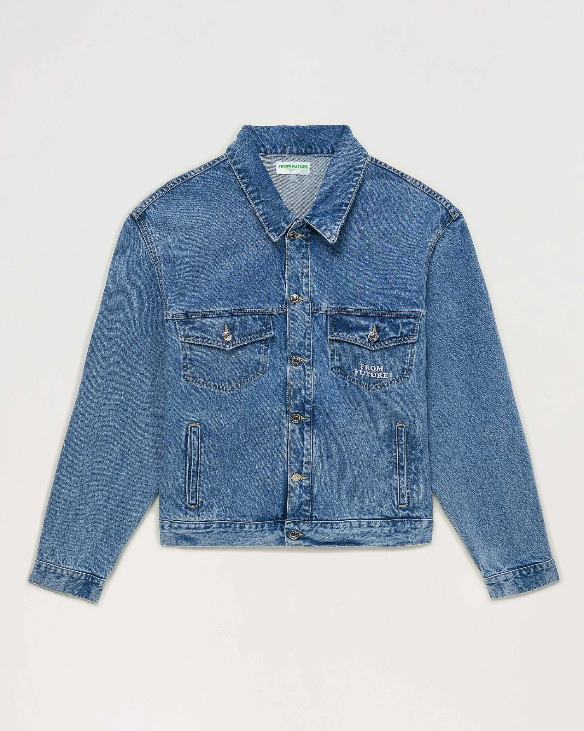 New FROM FUTURE Veste Jean Bleu Fonce